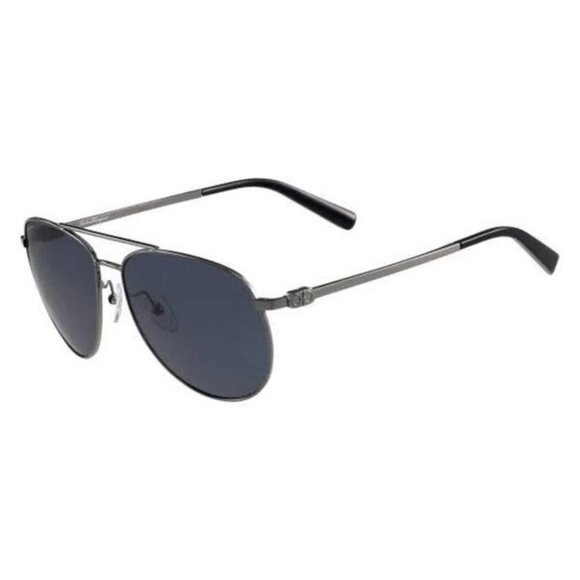 NEW SALVATORE FERRAGAMO SF157S 60mm Aviator Sunglasses DARK /GRAY /100%AUTHENTIC
